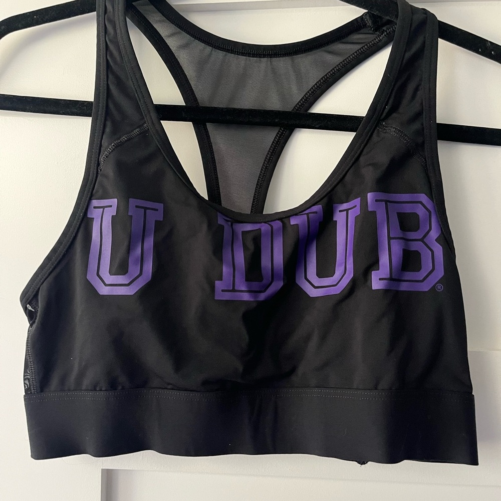 PINK Victoria's Secret Black and Purple Sports Bra